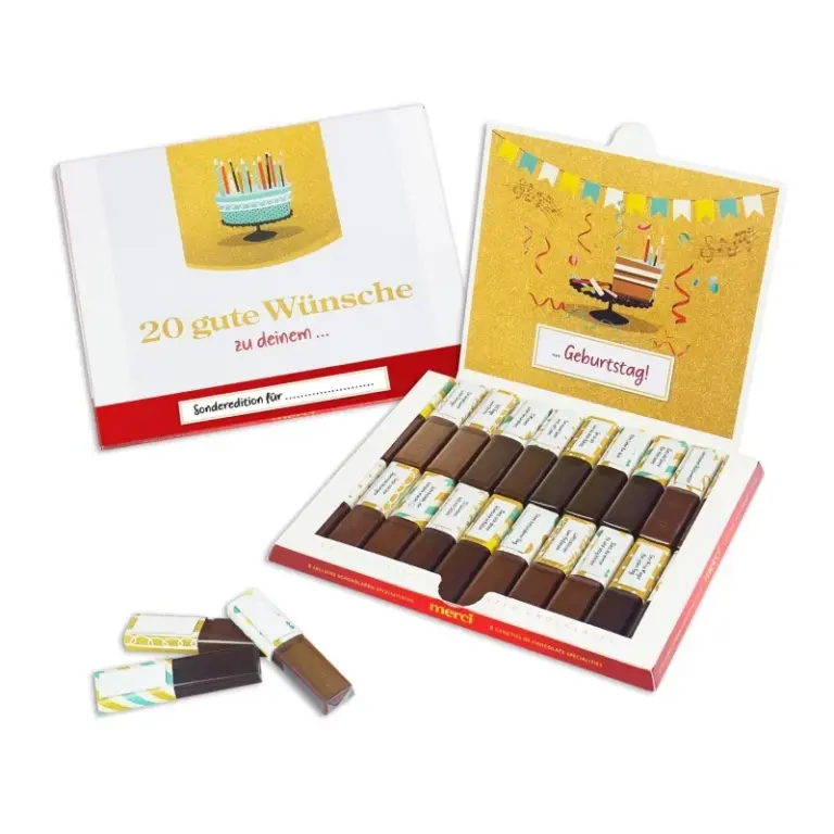 Merci-Aufkleber, Geburtstag