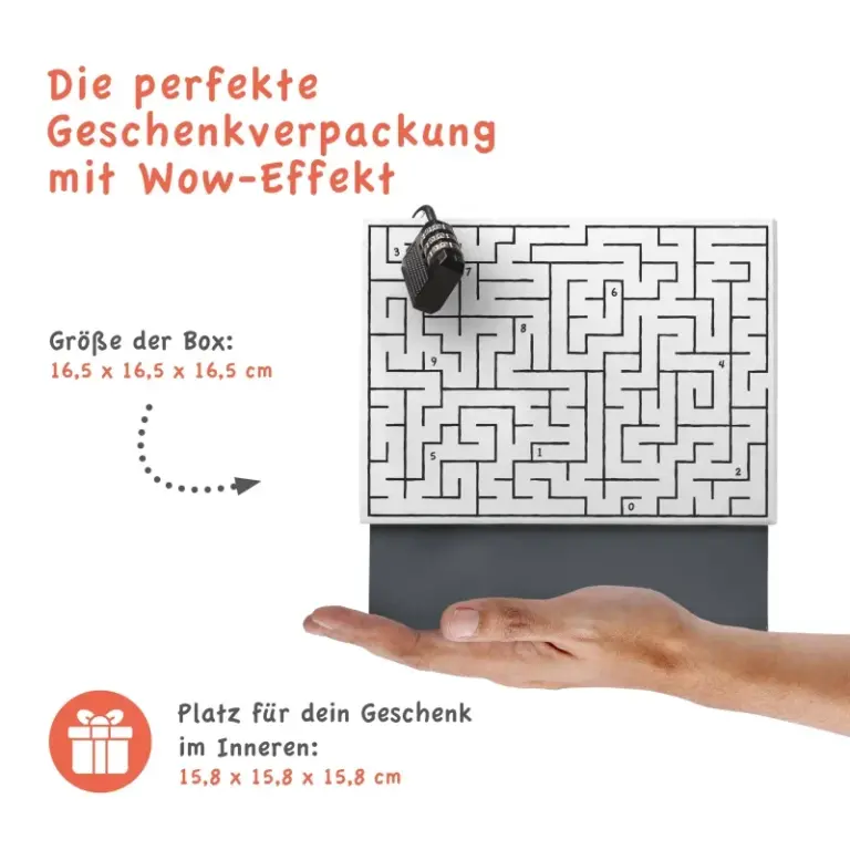 Rätselfaltbox Labyrinth, Weiß, Verschiedene Größen