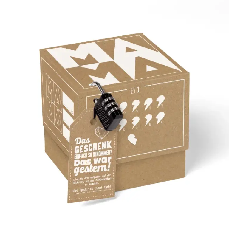 Rätselgeschenkbox Kraftpapier MAMA