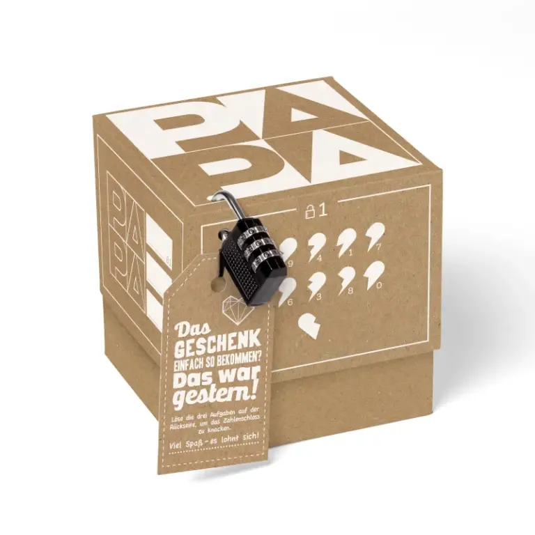 Rätselgeschenkbox Kraftpapier PAPA